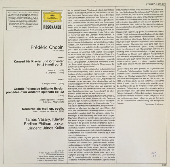 Frédéric Chopin - Tamás Vásáry, Berliner Philharmoniker, Janos Kulka-1