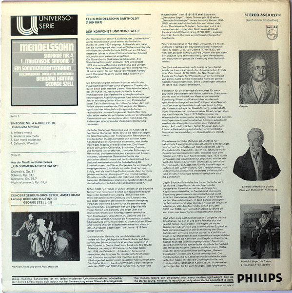 Felix Mendelssohn-Bartholdy - Concertgebouworkest, Bernard Haitink, George Szell-1