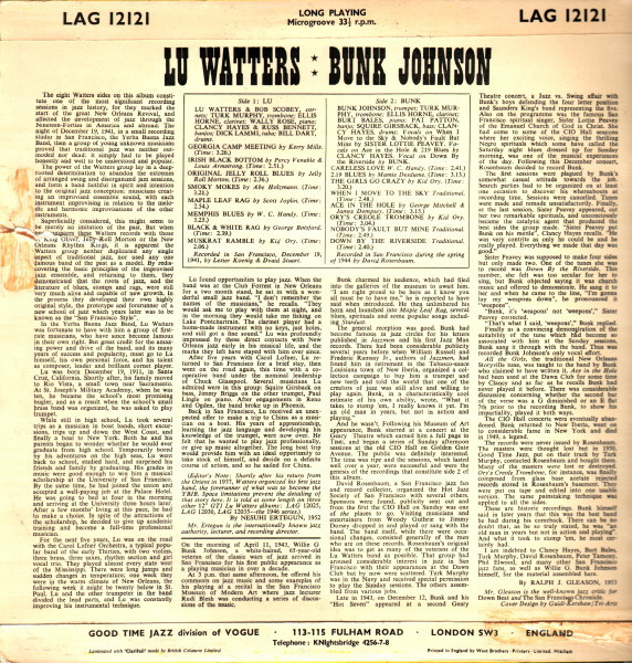 Bunk Johnson / Lu Watters And The Yerba Buena Jazz Band-1