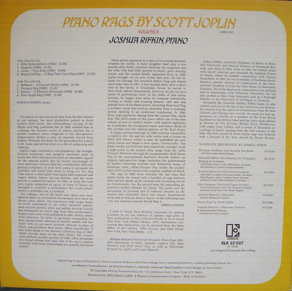 Joshua Rifkin, Scott Joplin-1