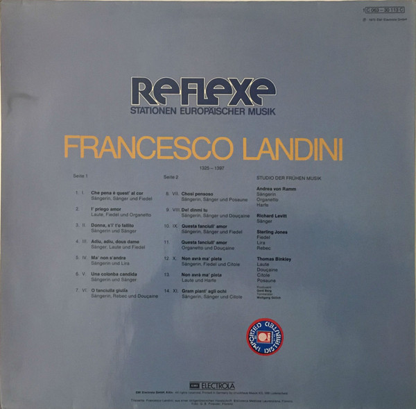 Francesco Landini - Studio Der Frühen Musik, Thomas Binkley-1