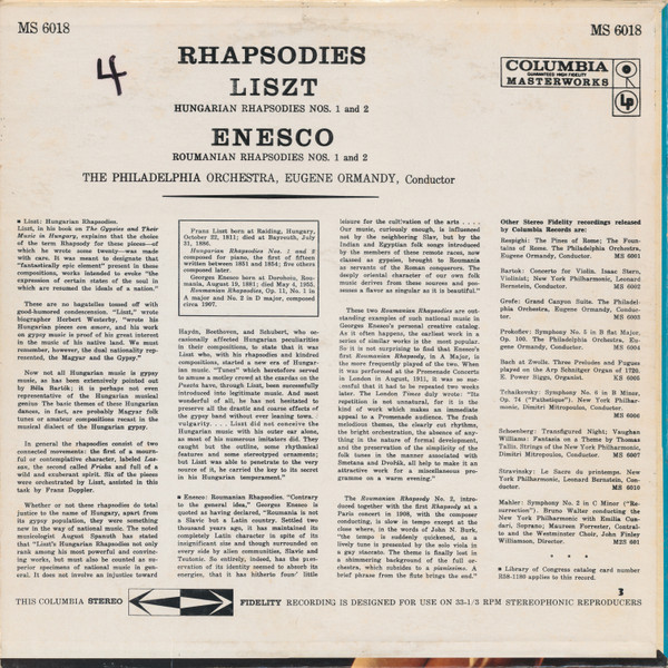 Franz Liszt, George Enescu, The Philadelphia Orchestra, Eugene Ormandy-1