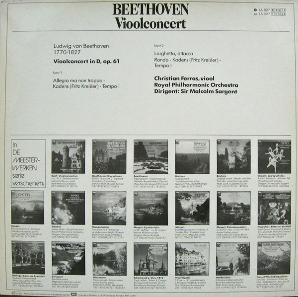Ludwig van Beethoven, Christian Ferras, Royal Philharmonic Orchestra, Sir Malcolm Sargent-1