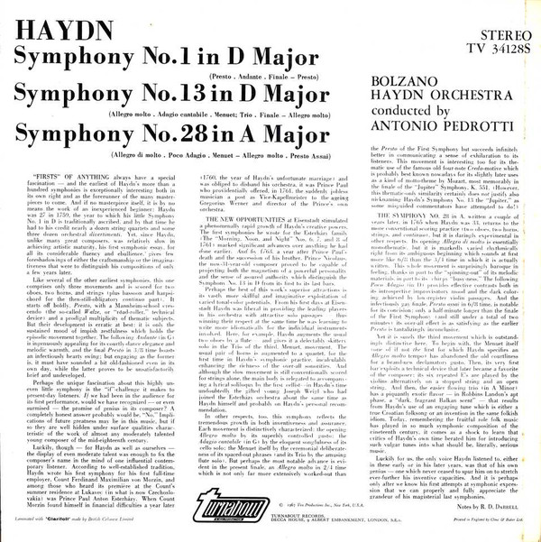 Joseph Haydn, Orchestra Haydn Di Bolzano E Trento, Antonio Pedrotti-1