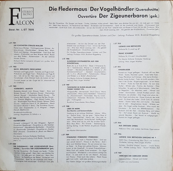 Johann Strauss Jr., Carl Zeller, Orchester Wilhelm Brückner-Rüggeberg , Solisten Und Chor Wilhelm Brückner-Rüggeberg Leitung: Wilhelm Brückner-Rüggeberg-1