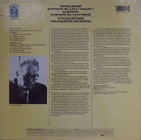 Felix Mendelssohn-Bartholdy - Robert Schumann - Otto Klemperer, Philharmonia Orchestra-1