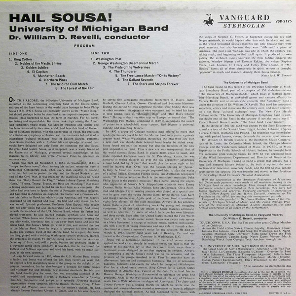John Philip Sousa, The University Of Michigan Symphony Band, William D. Revelli-1