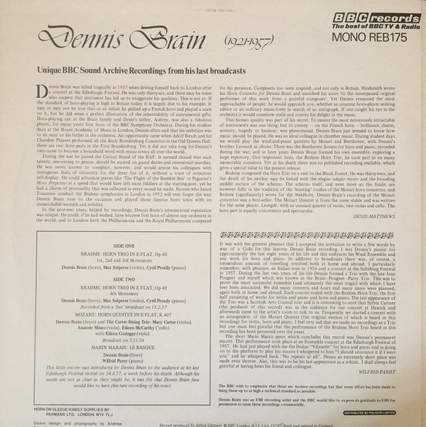 Dennis Brain, Wolfgang Amadeus Mozart / Johannes Brahms / Marin Marais-1