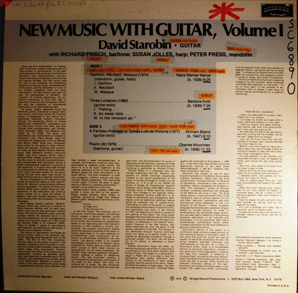 David Starobin - Hans Werner Henze / Barbara Kolb / William Bland / Charles Wuorinen-1