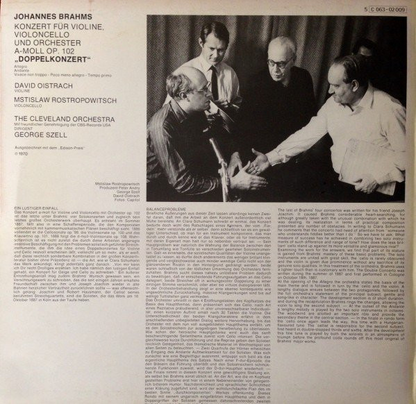 Johannes Brahms - David Oistrach, Mstislav Rostropovich, George Szell, The Cleveland Orchestra-1