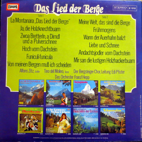 Alfons Zitz, Tino del Molino, Der Bergsteiger-Chor, Edi Pfister, Das Orchester Franzl Hepp-1