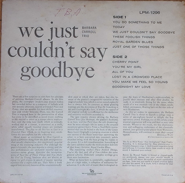 Barbara Carroll Trio-1