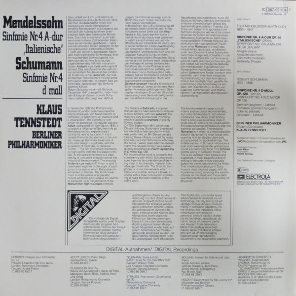 Felix Mendelssohn-Bartholdy / Robert Schumann - Klaus Tennstedt, Berliner Philharmoniker-1