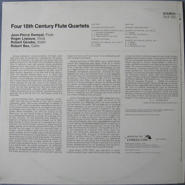 Jean-Pierre Rampal, Robert Gendre, Roger Lepauw & Robert Bex : Giovanni Battista Viotti / François Devienne / Johann Christian Bach / Ignaz Pleyel-1