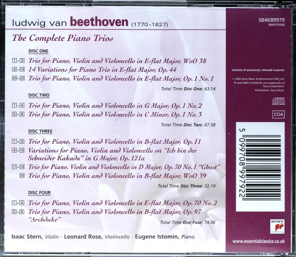 Ludwig van Beethoven - Isaac Stern, Leonard Rose, Eugene Istomin-1