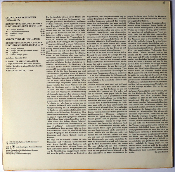 Ludwig van Beethoven, Antonín Dvořák, Walter Trampler, Budapest String Quartet-1