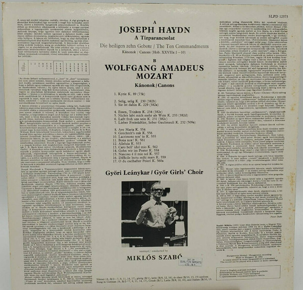 Joseph Haydn, Wolfgang Amadeus Mozart, Győr Girls' Chorus, Győri Leánykar, Miklós Szabó-1