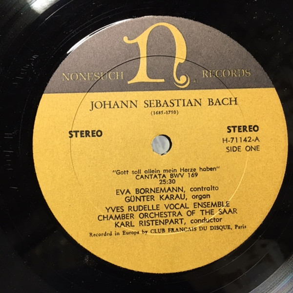 Johann Sebastian Bach / Eva Bornemann, Prof. Jakob Stämpfli, Yves Rudelle Vocal Ensemble, Kammerorchester Des Saarländischen Rundfunks, Saarbrücken, Karl Ristenpart-1