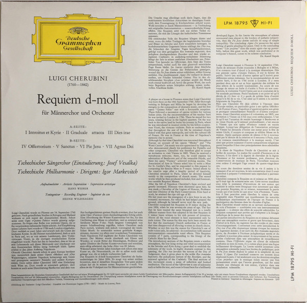 Luigi Cherubini, The Czech Philharmonic Orchestra, Igor Markevitch-1