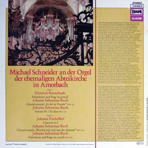 Dieterich Buxtehude, Johann Sebastian Bach, Johann Pachelbel ; Michael Schneider (3)-1