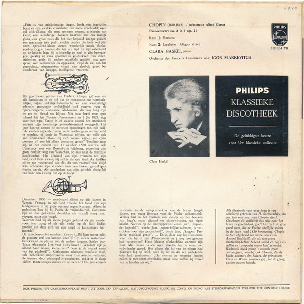 Frédéric Chopin, Clara Haskil, Igor Markevitch, Orchestre Des Concerts Lamoureux-1