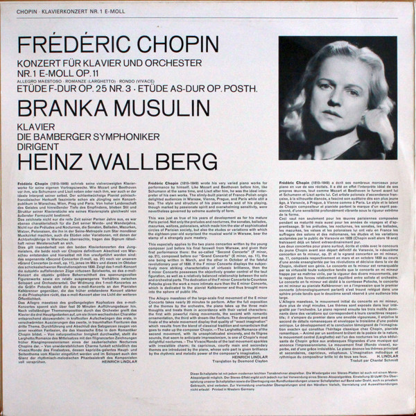 Frédéric Chopin, Branka Musulin ∙ Bamberger Symphoniker ∙ Heinz Wallberg-1