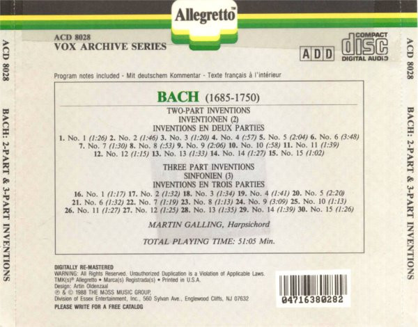 Johann Sebastian Bach : Martin Galling-1