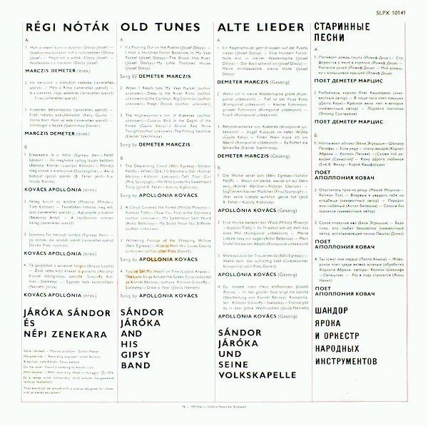 Apollónia Kovács / Marczis Demeter / Járóka Sándor És Zenekara-1