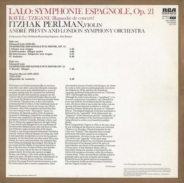 Édouard Lalo / Maurice Ravel, Itzhak Perlman, André Previn, London Symphony Orchestra-1