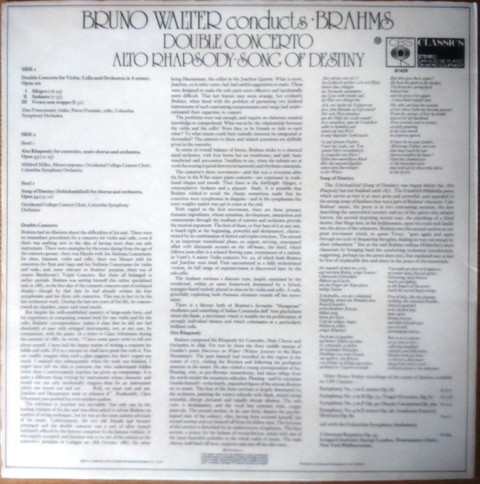 Johannes Brahms - Bruno Walter, Zino Francescatti, Pierre Fournier, Mildred Miller, The Occidental College Concert Choir, Columbia Symphony Orchestra-1