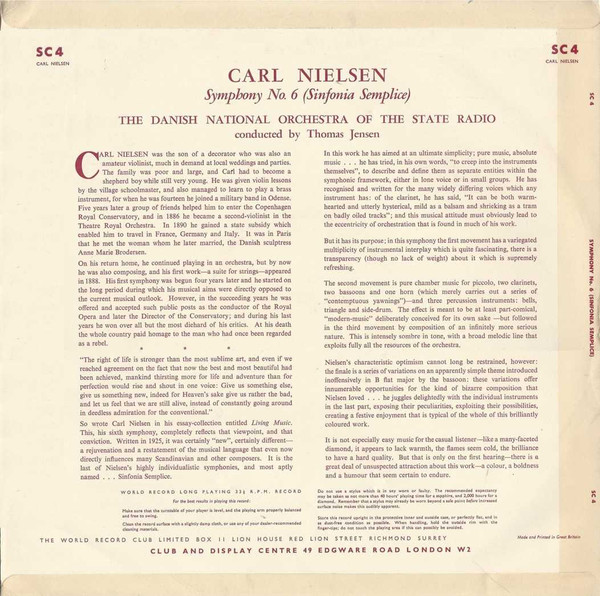 Carl Nielsen, Statsradiofoniens Symfoniorkester Conducted By Thomas Jensen-1