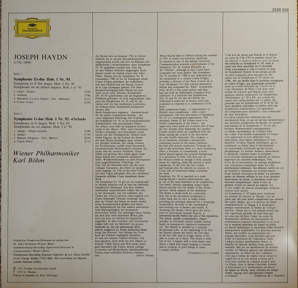 Joseph Haydn, Wiener Philharmoniker · Karl Böhm-1
