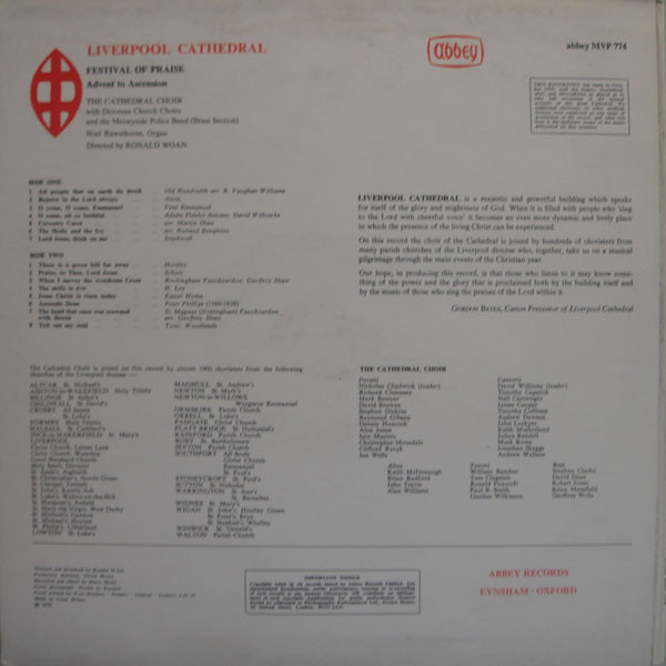Liverpool Cathedral Choir Directed By Ronald Woan, Noel Rawsthorne-1