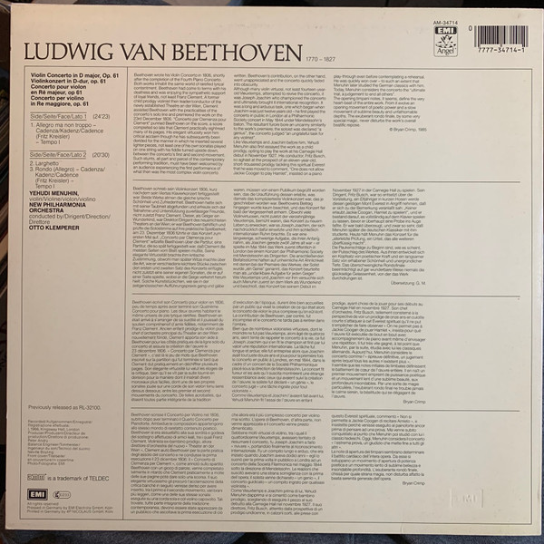 Ludwig van Beethoven, Yehudi Menuhin, New Philharmonia Orchestra, Otto Klemperer-1