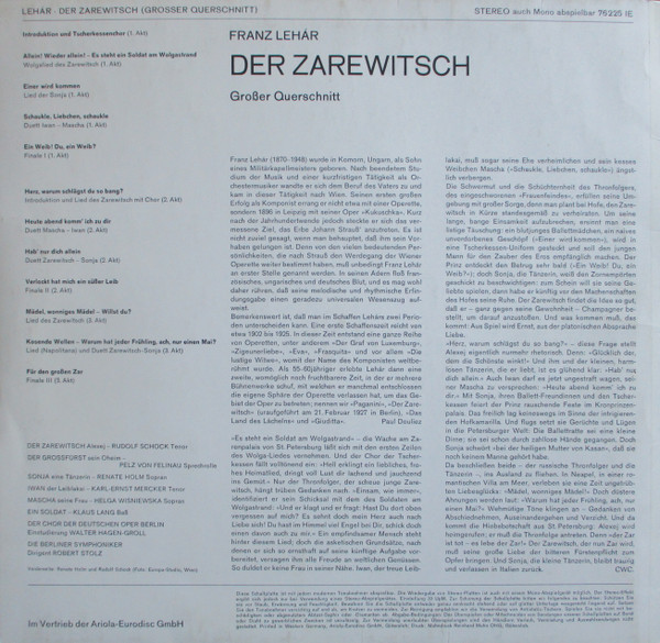 Franz Lehár, Rudolf Schock, Renate Holm, Josef Pelz von Felinau, Berliner Symphoniker-1