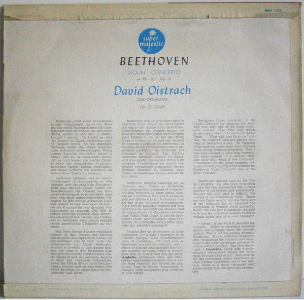 Ludwig van Beethoven, David Oistrach, Russian State Symphony Orchestra , Dir. Alexander Gauk-1