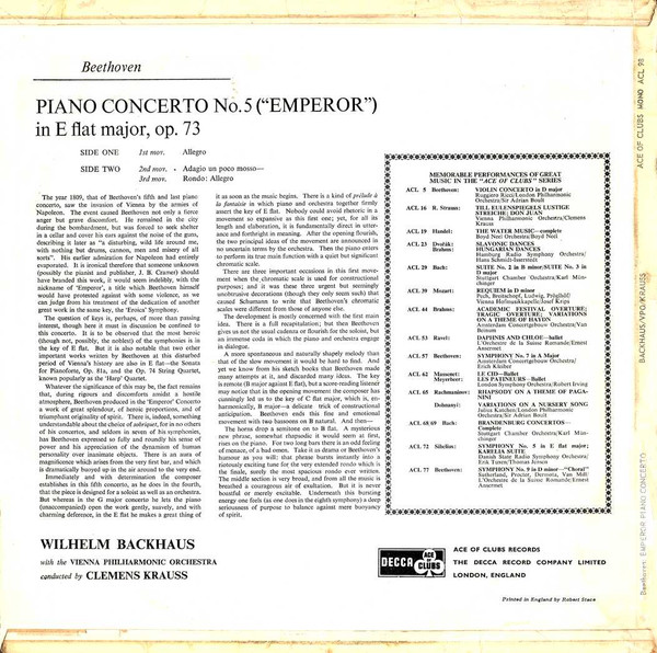 Ludwig van Beethoven, Wilhelm Backhaus, Wiener Philharmoniker, Clemens Krauss-1