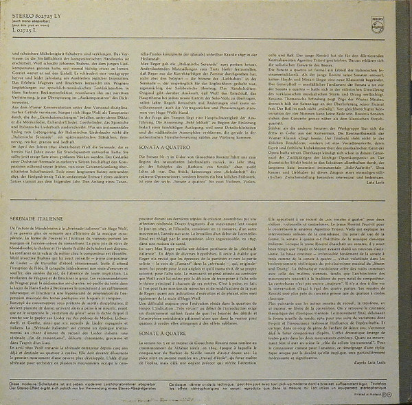 Felix Mendelssohn-Bartholdy / Hugo Wolf / Gioacchino Rossini - I Musici-1