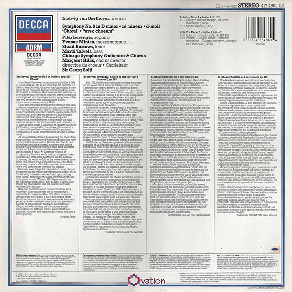 Ludwig van Beethoven - Pilar Lorengar · Yvonne Minton · Stuart Burrows · Martti Talvela - Chicago Symphony Orchestra And Chicago Symphony Chorus - Georg Solti-1