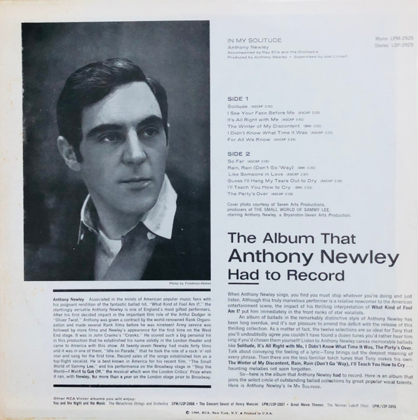 Anthony Newley Accompanied By Ray Ellis And His Orchestra-1