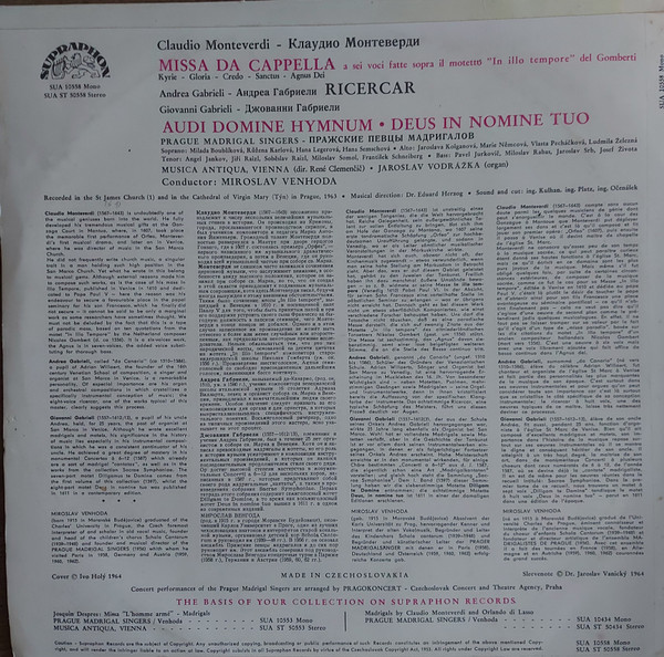 Claudio Monteverdi / Andrea Gabrieli / Giovanni Gabrieli - Prague Madrigal Singers, Musica Antiqua Wien-1