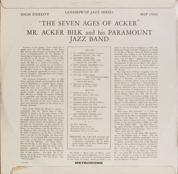 Acker Bilk And His Paramount Jazz Band-1