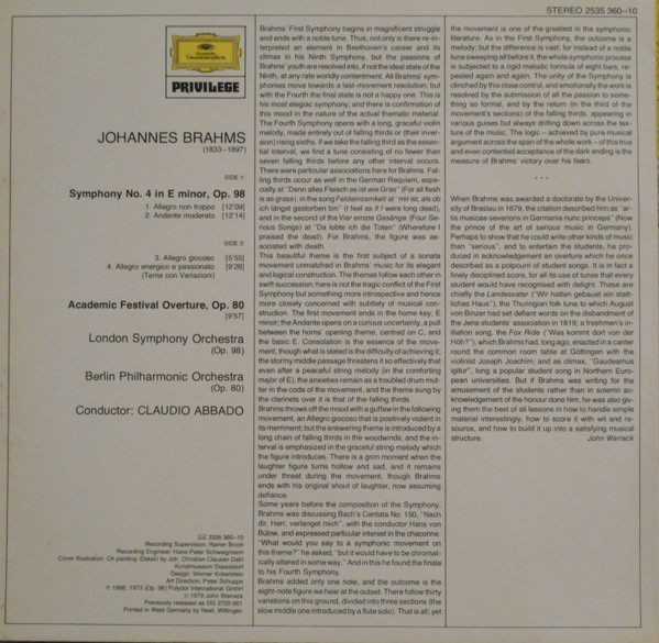 Johannes Brahms - London Symphony Orchestra - Berliner Philharmoniker - Claudio Abbado-1