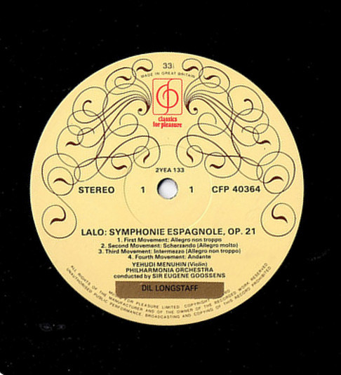 Édouard Lalo / Camille Saint-Saëns, Yehudi Menuhin, Philharmonia Orchestra, Sir Eugene Goossens-1