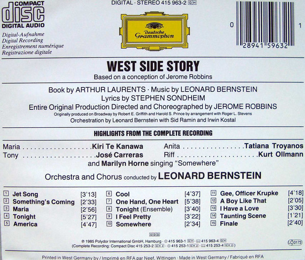 Leonard Bernstein - Kiri Te Kanawa, José Carreras, Tatiana Troyanos, Kurt Ollmann, Marilyn Horne-1