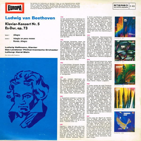 Ludwig Van Beethoven - Solist: Ludwig Hoffmann, London Philharmonic Orchestra Leitung: Horst Stein-1