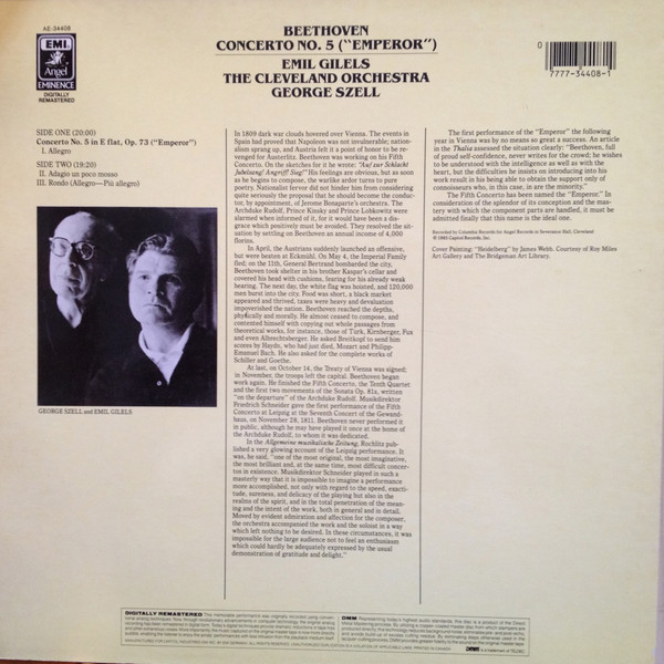 Ludwig van Beethoven, Emil Gilels, George Szell, The Cleveland Orchestra-1