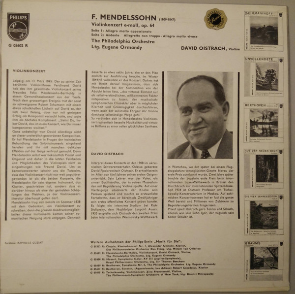 Felix Mendelssohn-Bartholdy, David Oistrach, The Philadelphia Orchestra, Eugene Ormandy-1