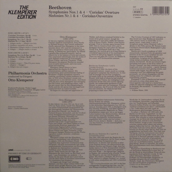 Ludwig Van Beethoven - Otto Klemperer, Philharmonia Orchestra-1