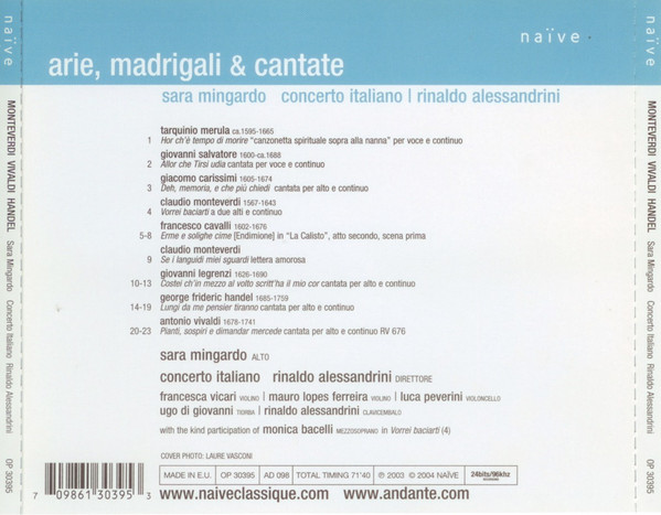 Claudio Monteverdi, Antonio Vivaldi, Georg Friedrich Händel – Sara Mingardo, Concerto Italiano, Rinaldo Alessandrini-1
